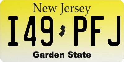 NJ license plate I49PFJ