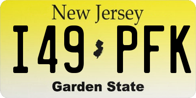 NJ license plate I49PFK
