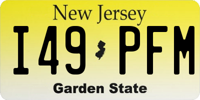 NJ license plate I49PFM