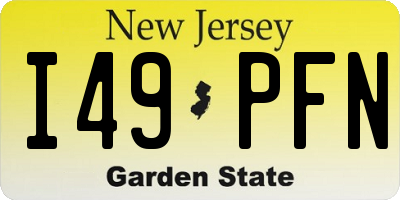 NJ license plate I49PFN