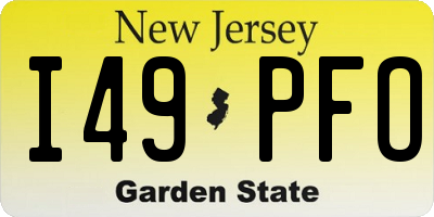 NJ license plate I49PFO