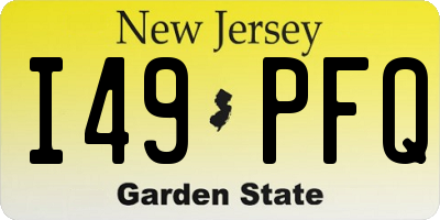 NJ license plate I49PFQ