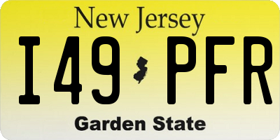NJ license plate I49PFR