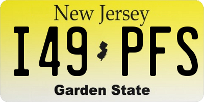 NJ license plate I49PFS
