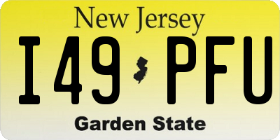 NJ license plate I49PFU