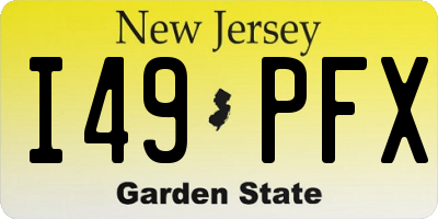 NJ license plate I49PFX