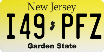 NJ license plate I49PFZ