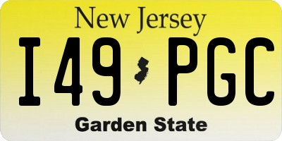 NJ license plate I49PGC