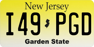 NJ license plate I49PGD