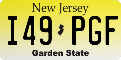 NJ license plate I49PGF