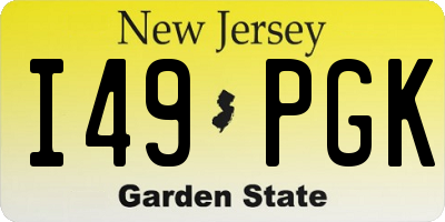 NJ license plate I49PGK