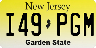 NJ license plate I49PGM
