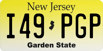 NJ license plate I49PGP