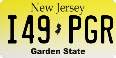 NJ license plate I49PGR