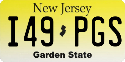 NJ license plate I49PGS