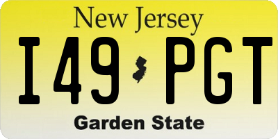 NJ license plate I49PGT
