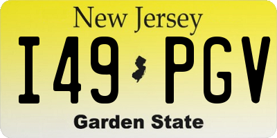 NJ license plate I49PGV