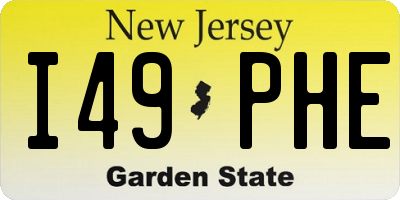 NJ license plate I49PHE