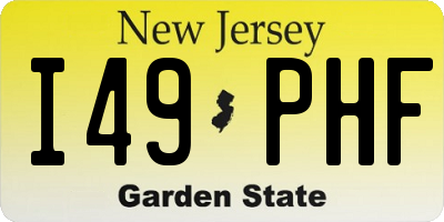 NJ license plate I49PHF