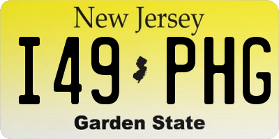 NJ license plate I49PHG