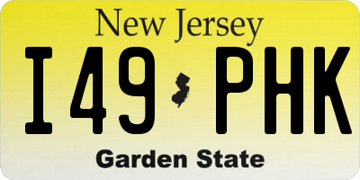 NJ license plate I49PHK