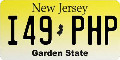 NJ license plate I49PHP