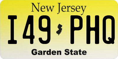 NJ license plate I49PHQ