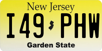NJ license plate I49PHW