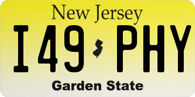 NJ license plate I49PHY