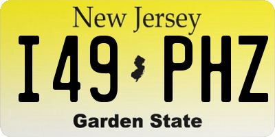 NJ license plate I49PHZ