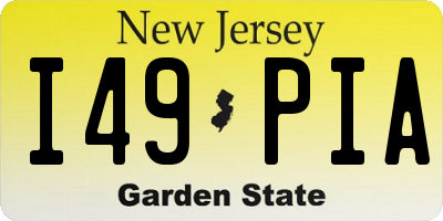 NJ license plate I49PIA