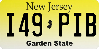 NJ license plate I49PIB