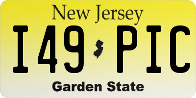 NJ license plate I49PIC