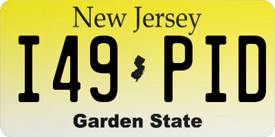 NJ license plate I49PID