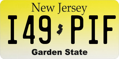 NJ license plate I49PIF