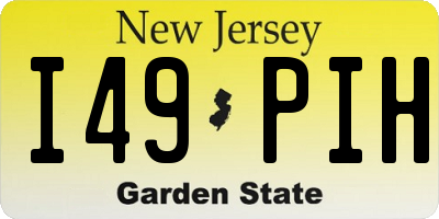 NJ license plate I49PIH