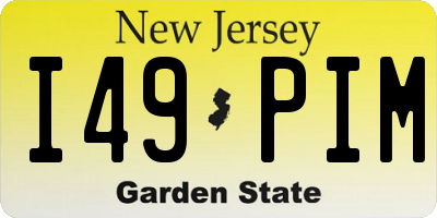 NJ license plate I49PIM