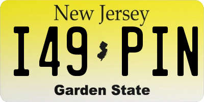 NJ license plate I49PIN