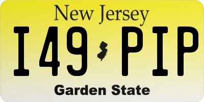 NJ license plate I49PIP