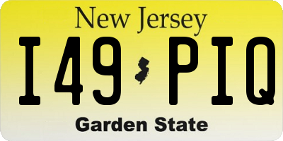 NJ license plate I49PIQ