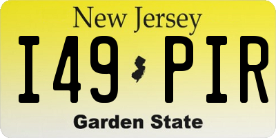 NJ license plate I49PIR