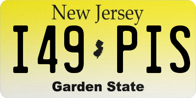 NJ license plate I49PIS