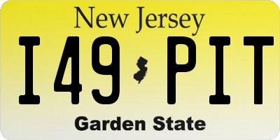NJ license plate I49PIT