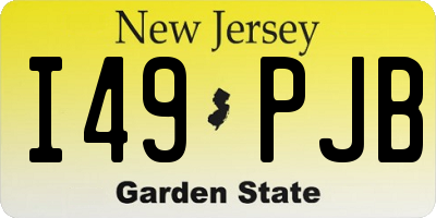 NJ license plate I49PJB