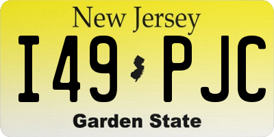 NJ license plate I49PJC