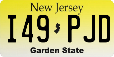 NJ license plate I49PJD