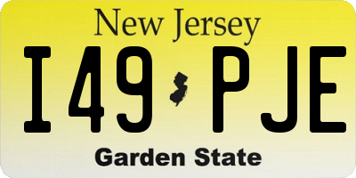 NJ license plate I49PJE