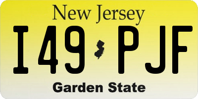 NJ license plate I49PJF
