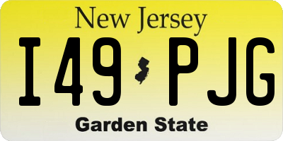 NJ license plate I49PJG