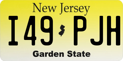 NJ license plate I49PJH